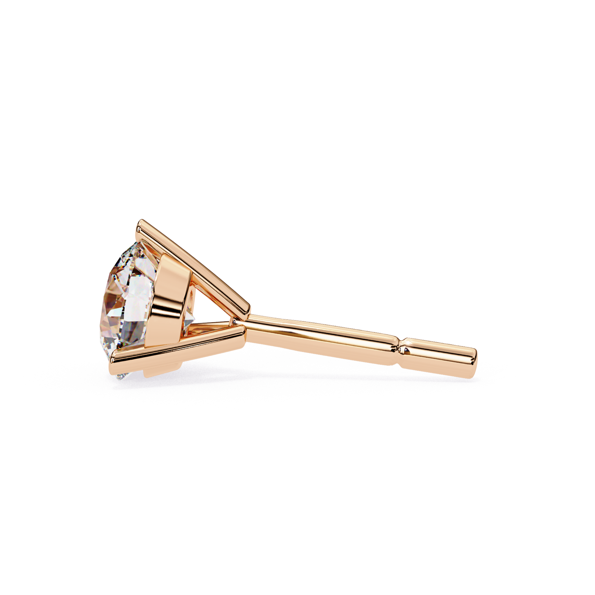 Round diamond stud earrings