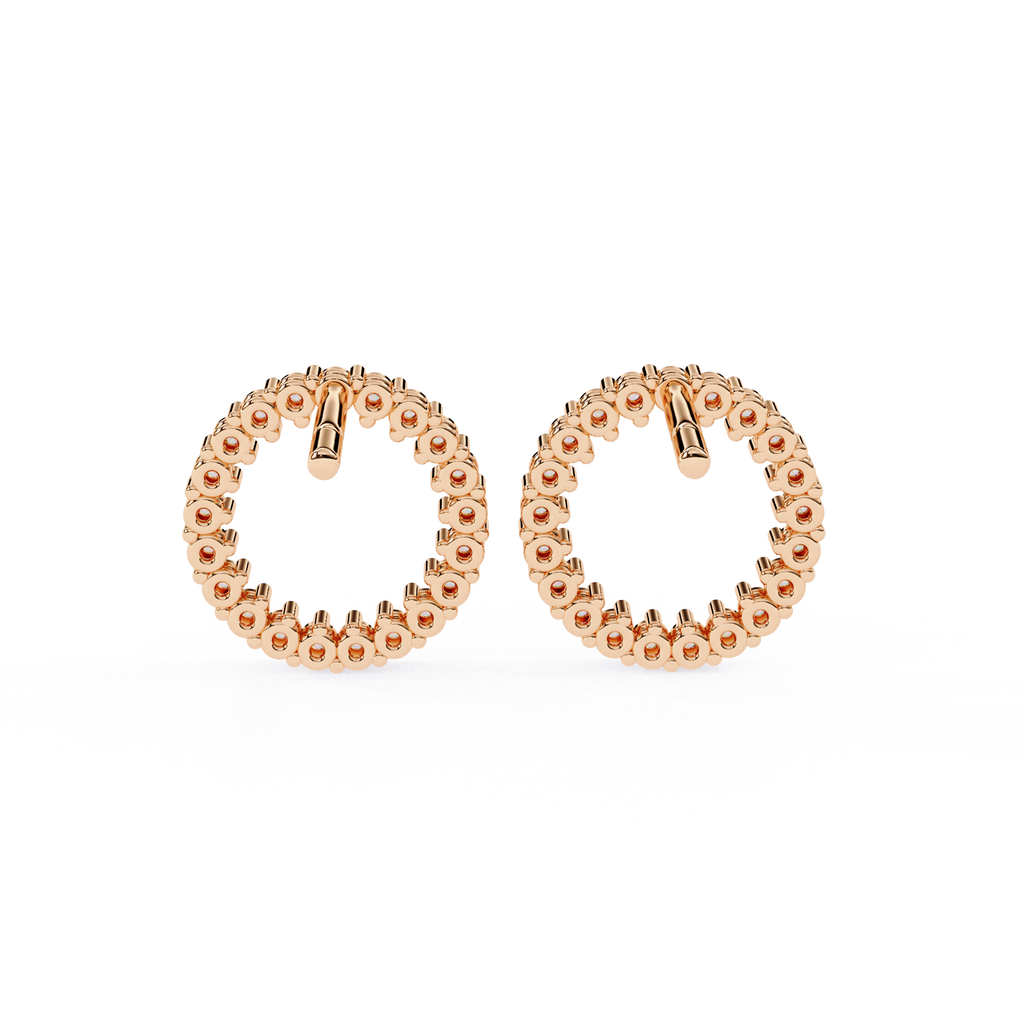 Sparkling round diamond circle stud earrings