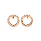 Sparkling round diamond circle stud earrings