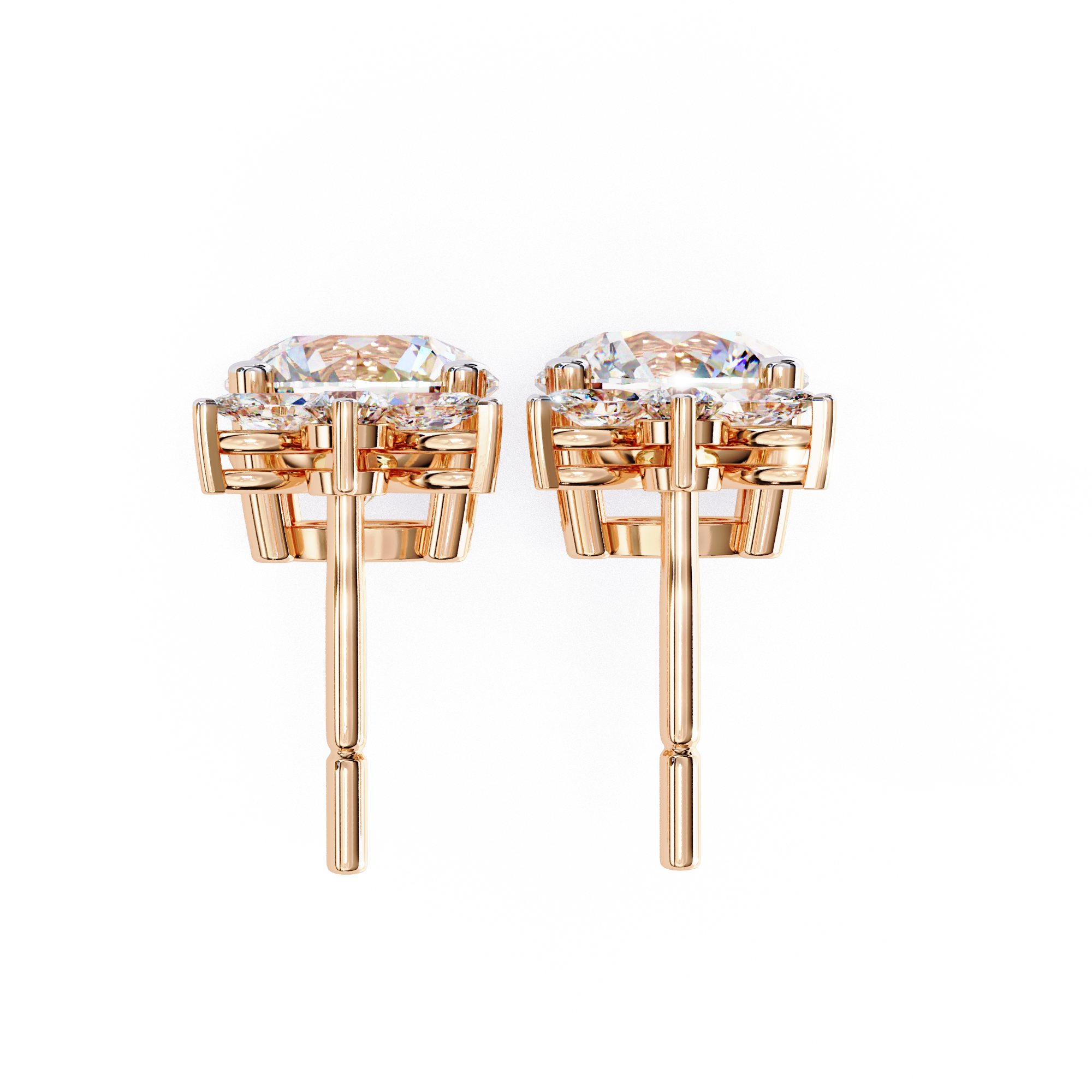 Classic diamond earrings round solitaire