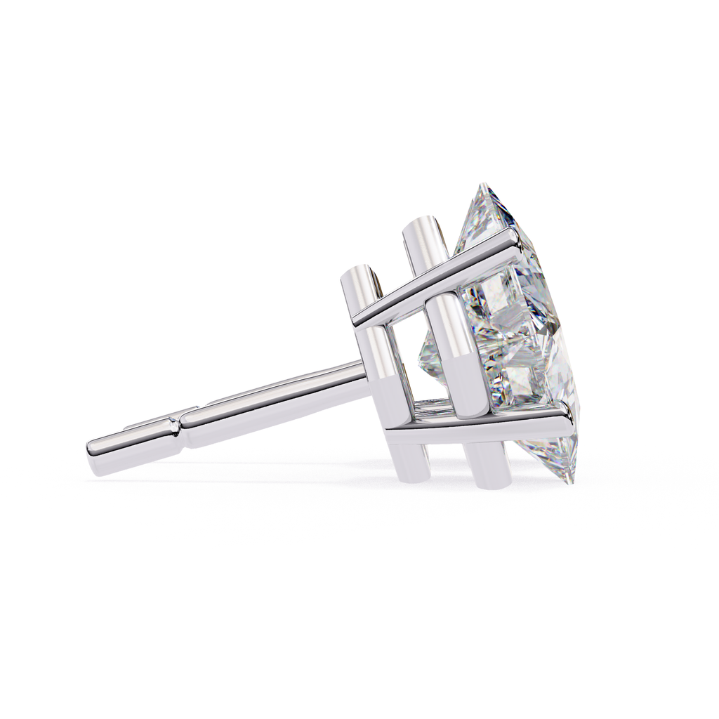 Square diamond stud earrings