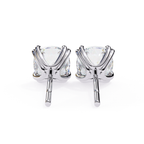 Premium white gold cushion cut diamond stud earrings