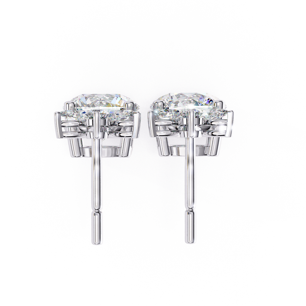 Classic diamond earrings round solitaire