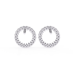 Sparkling round diamond circle stud earrings