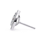 Pear shaped diamond halo stud earrings
