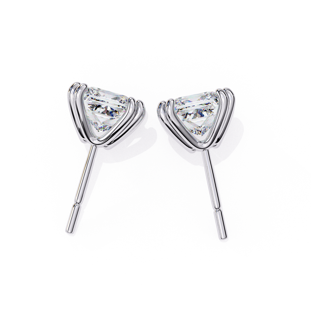 Designer square diamond stud earrings