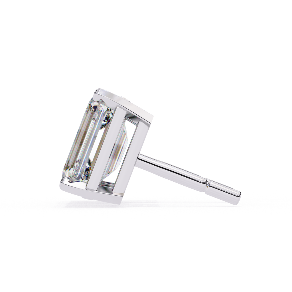 Emerald diamond stud earrings