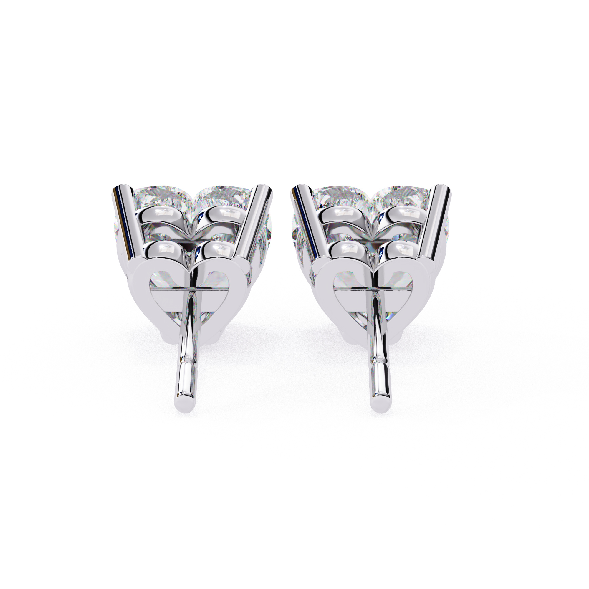 Aesthetic heart cut diamond stud earrings everyday wear