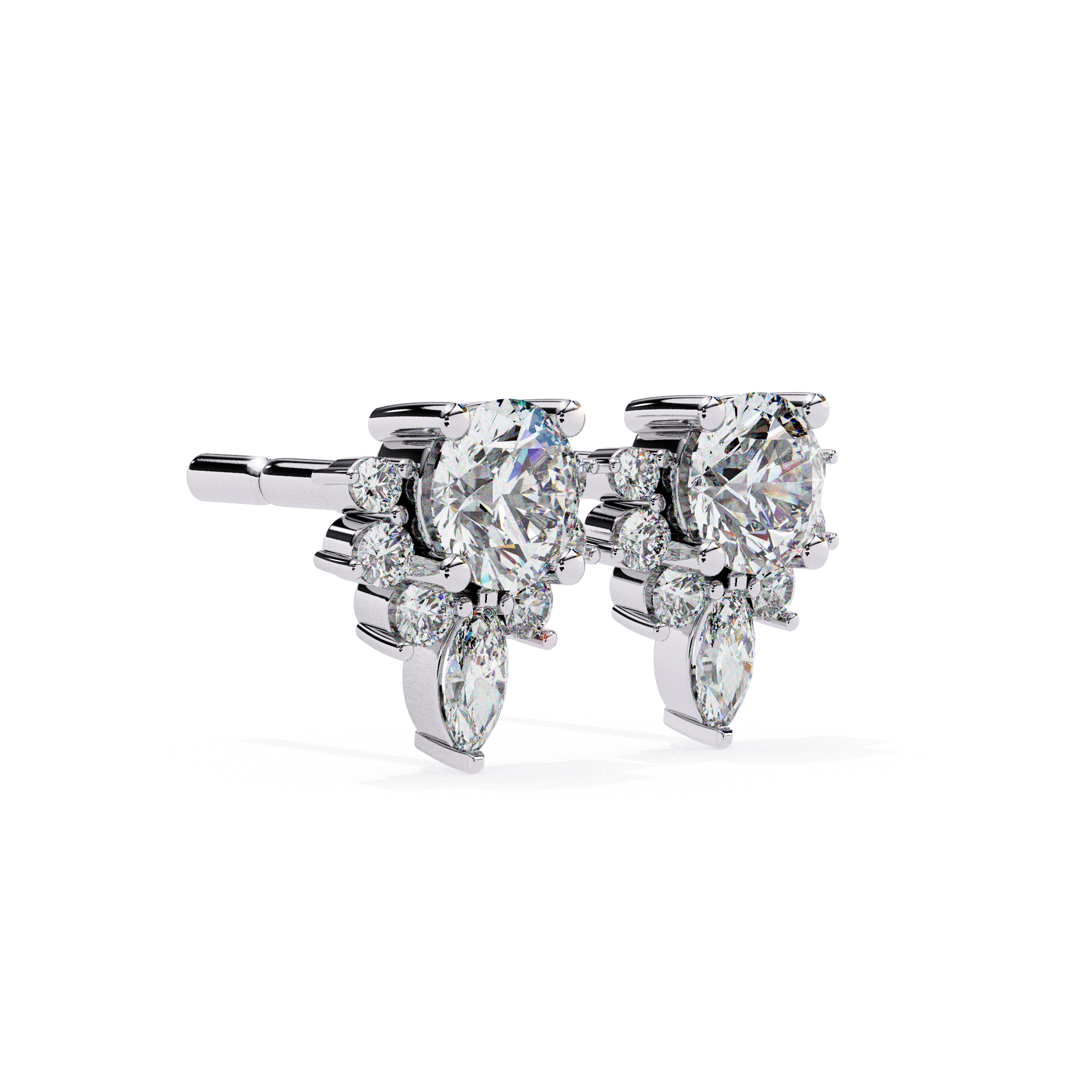 High sparkle diamond stud earrings