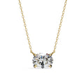 Elegant Oval Cut Diamond Solitaire Pendant in Gold