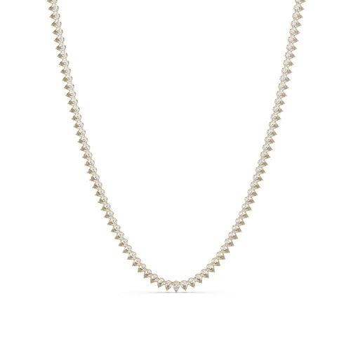 Pearl diamond necklace on a white background
