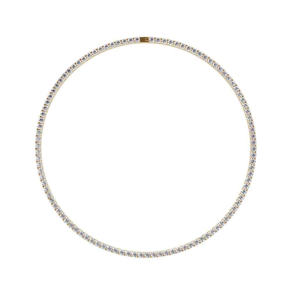 Round Diamond Tennis Necklace on white background