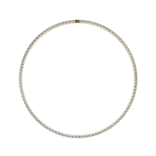 Round Diamond Tennis Necklace on white background