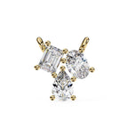 Gold and diamond pendant on a white background