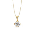 Round diamond solitaire pendant in gold