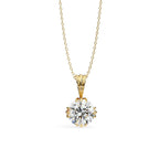 Round diamond solitaire pendant in gold