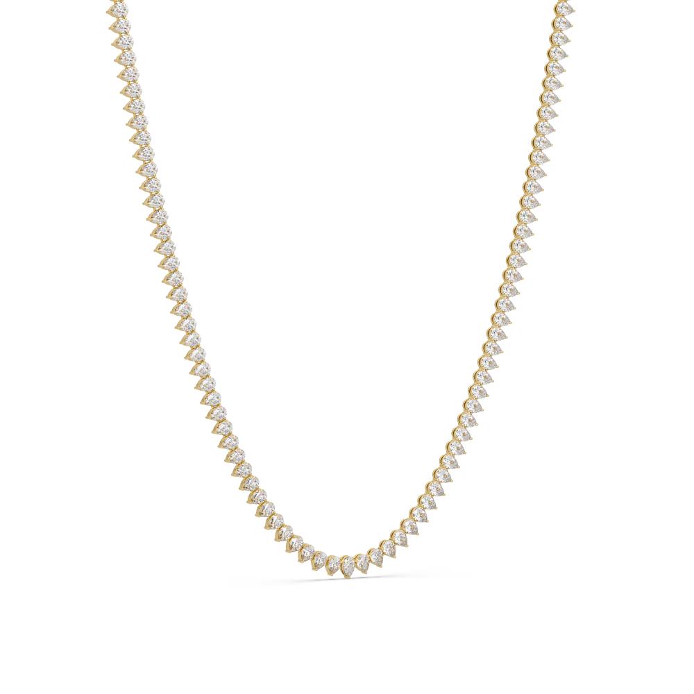 Elegant Pear Diamond Tennis Necklace in Gold