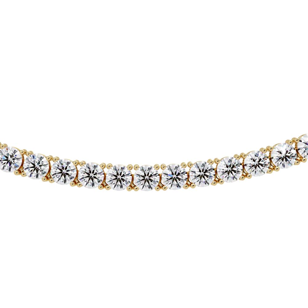 Timeless Round Brilliant Diamond Tennis Necklace in Gold