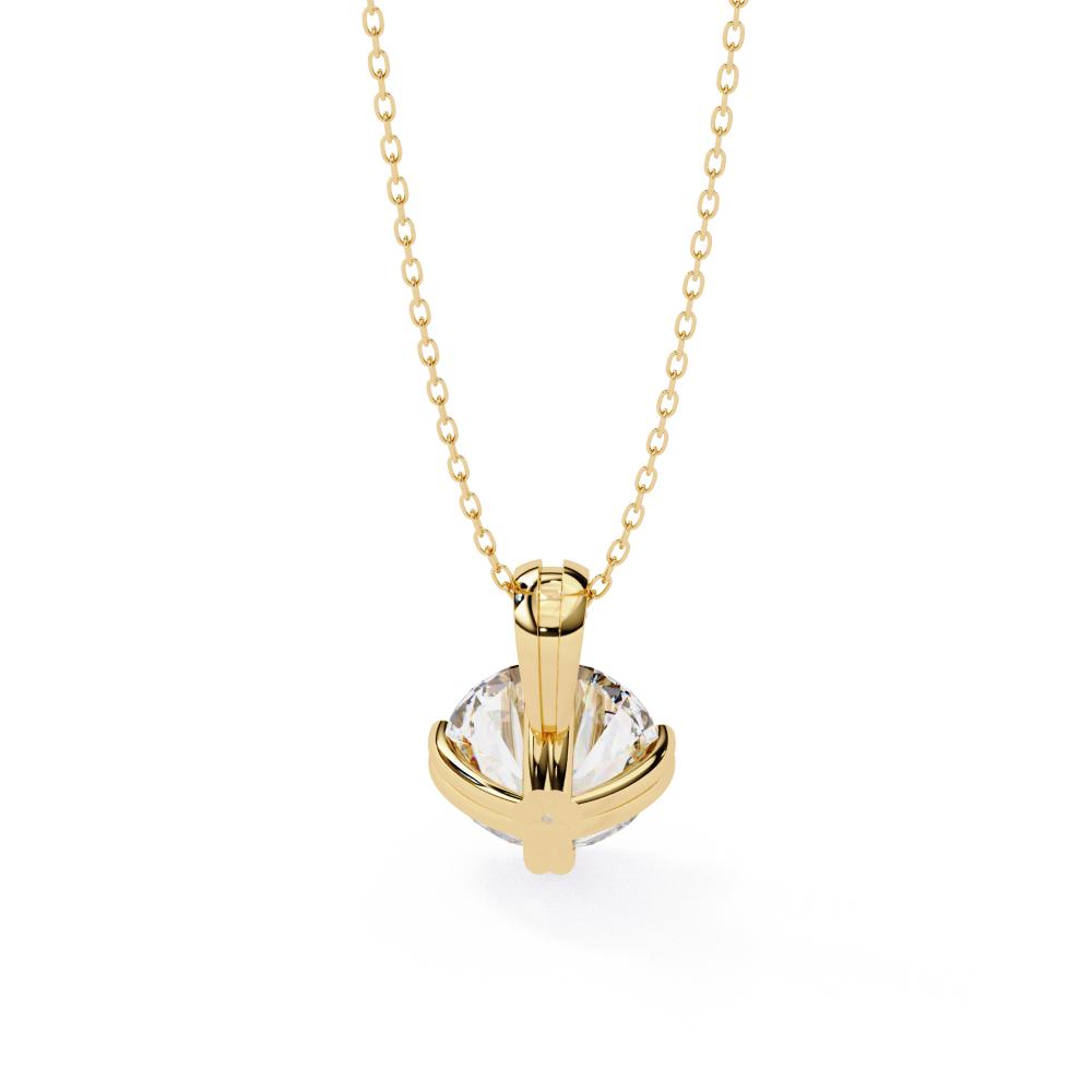 Beaded Prongs Round Diamond Solitaire Pendant in Gold