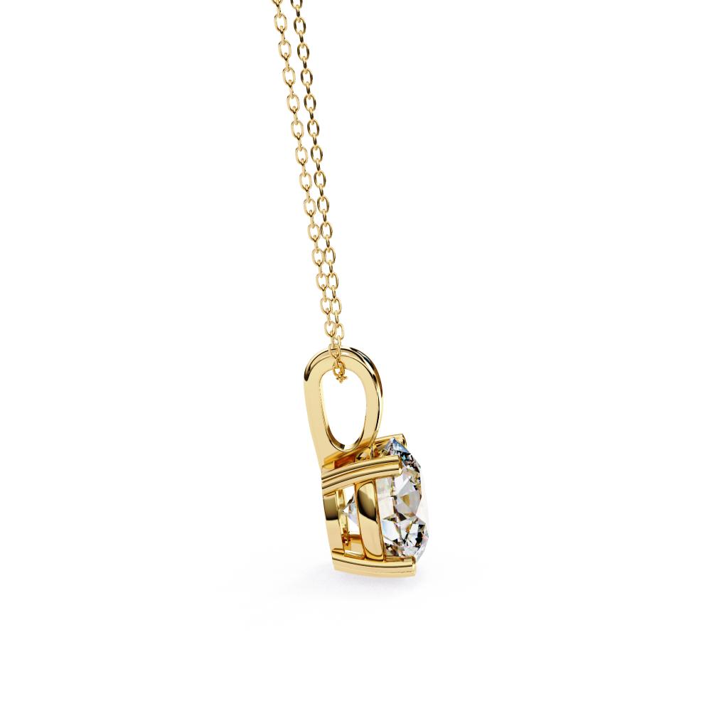 Classic Round Cut Diamond Solitaire Pendant in Gold