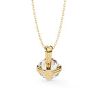 Beaded Prongs Round Diamond Solitaire Pendant in Gold