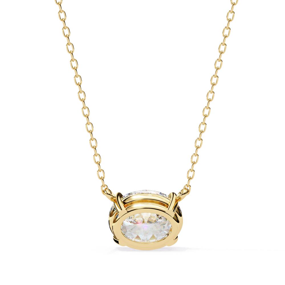 Elegant Oval Cut Diamond Solitaire Pendant in Gold