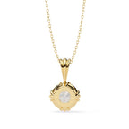 Timeless round diamond solitaire pendant in gold