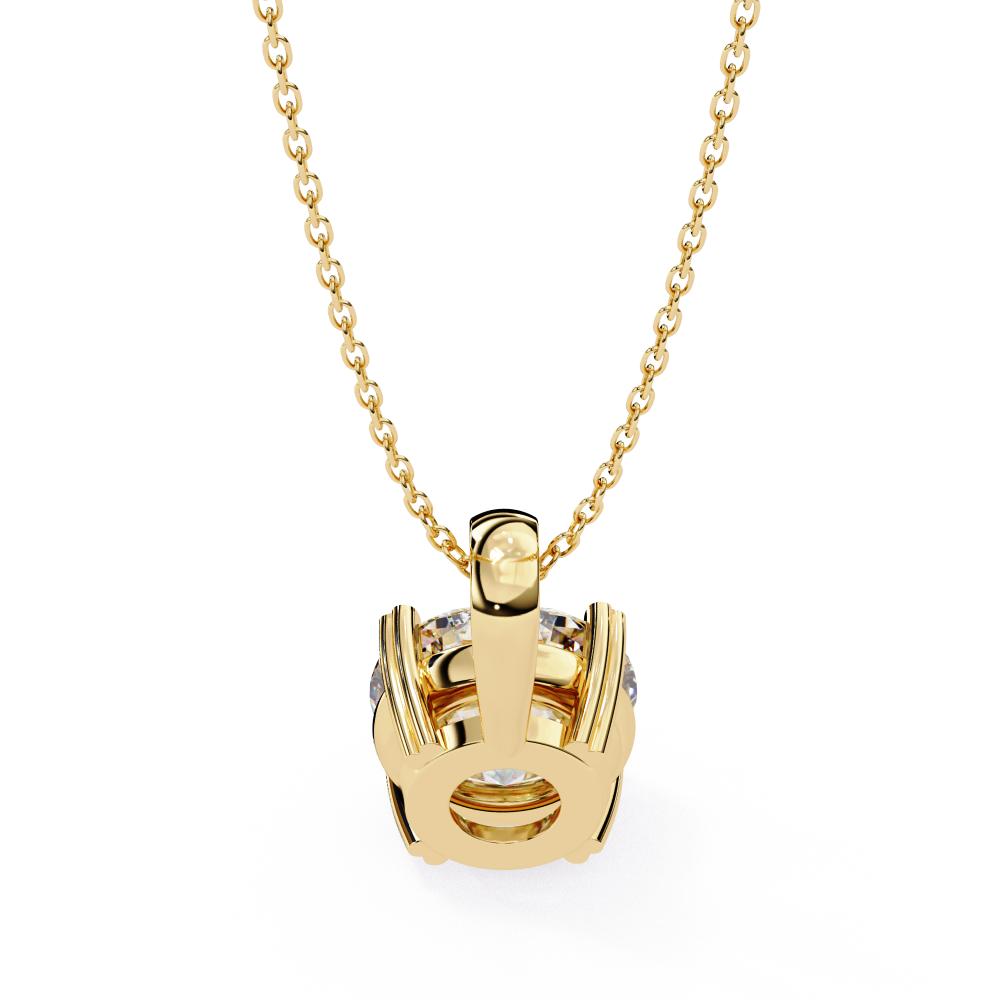 Classic Round Cut Diamond Solitaire Pendant in Gold
