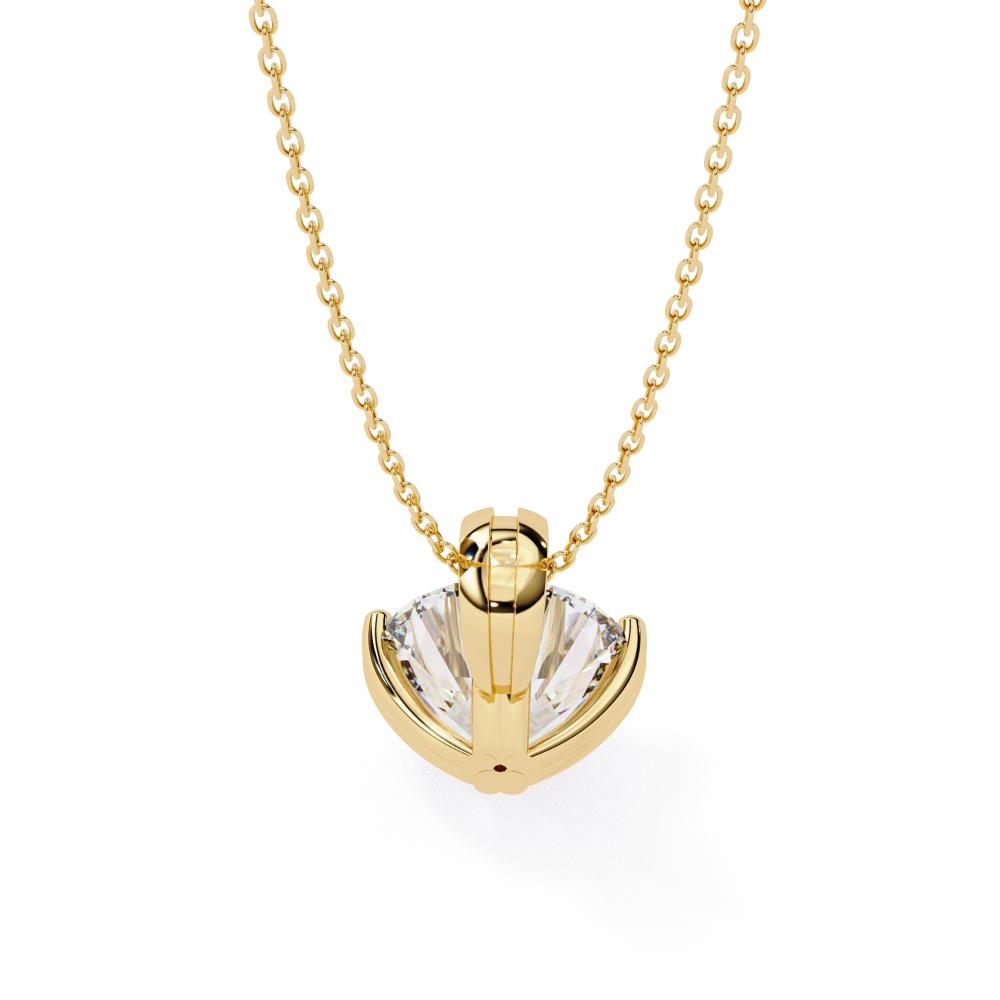 Beaded Prongs Round Diamond Solitaire Pendant in Gold