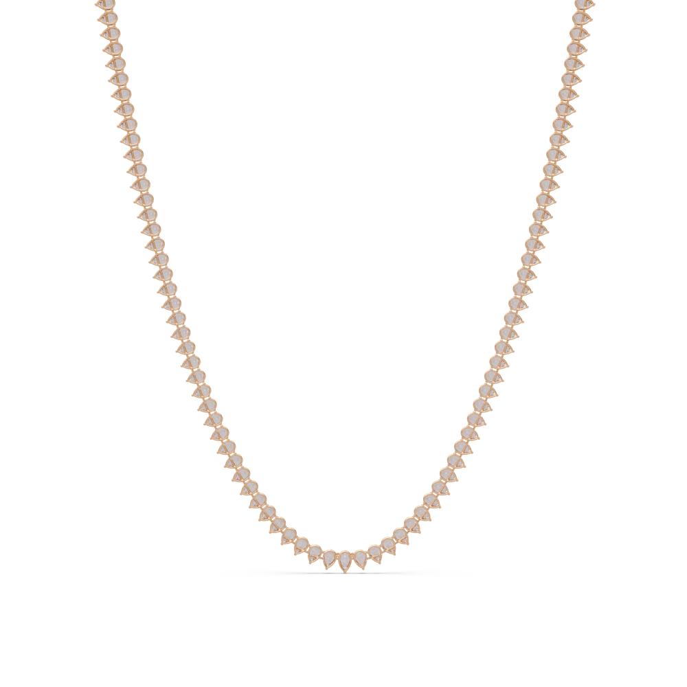 Elegant Pear Diamond Tennis Necklace in Gold
