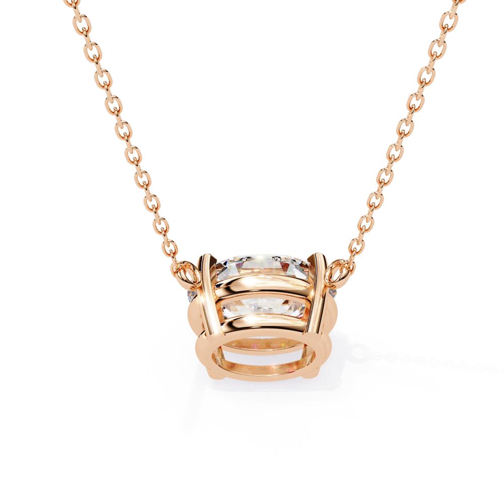 Elegant Oval Cut Diamond Solitaire Pendant in Gold