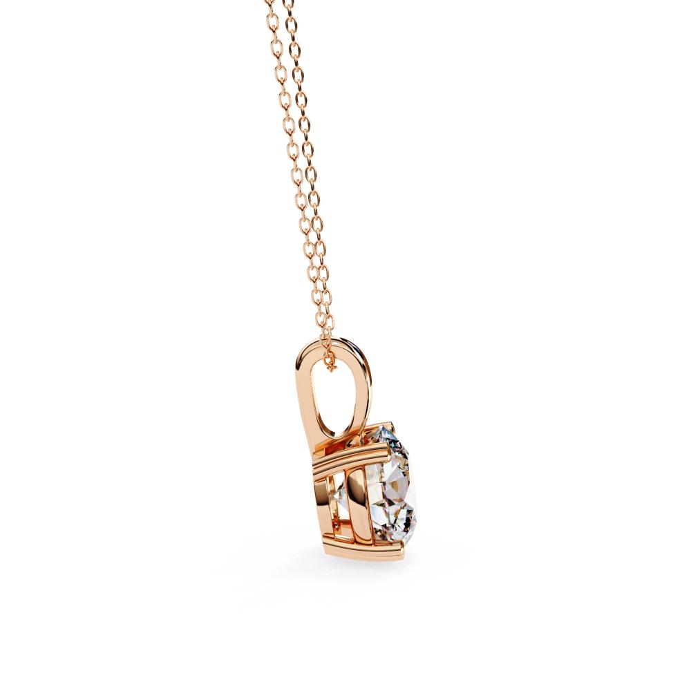 Classic Round Cut Diamond Solitaire Pendant in Gold