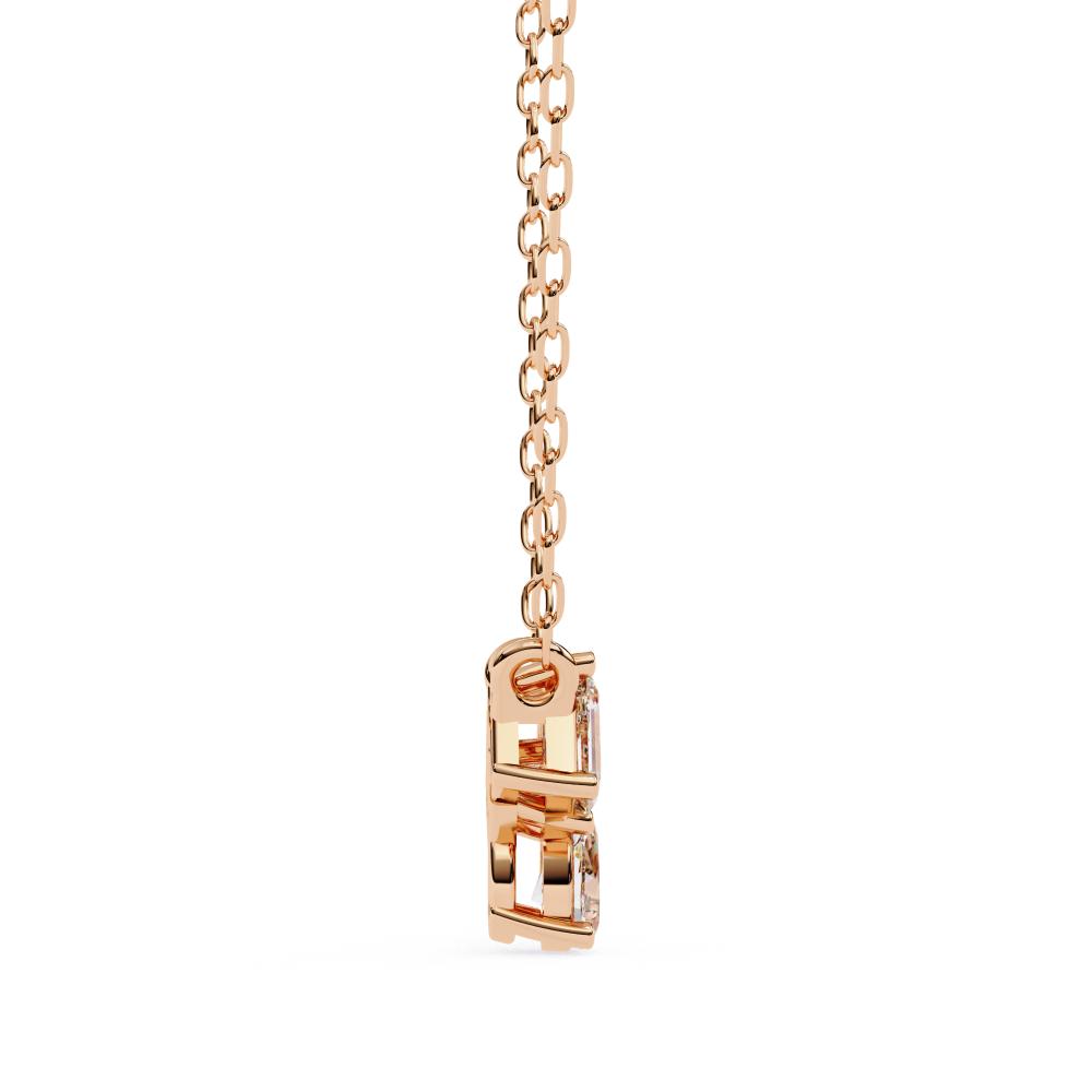 Rose gold pendant on a white background