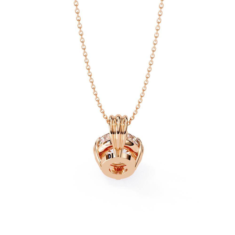 Timeless round diamond solitaire pendant in rose gold
