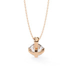 Beaded Prongs Round Diamond Solitaire Pendant in Gold
