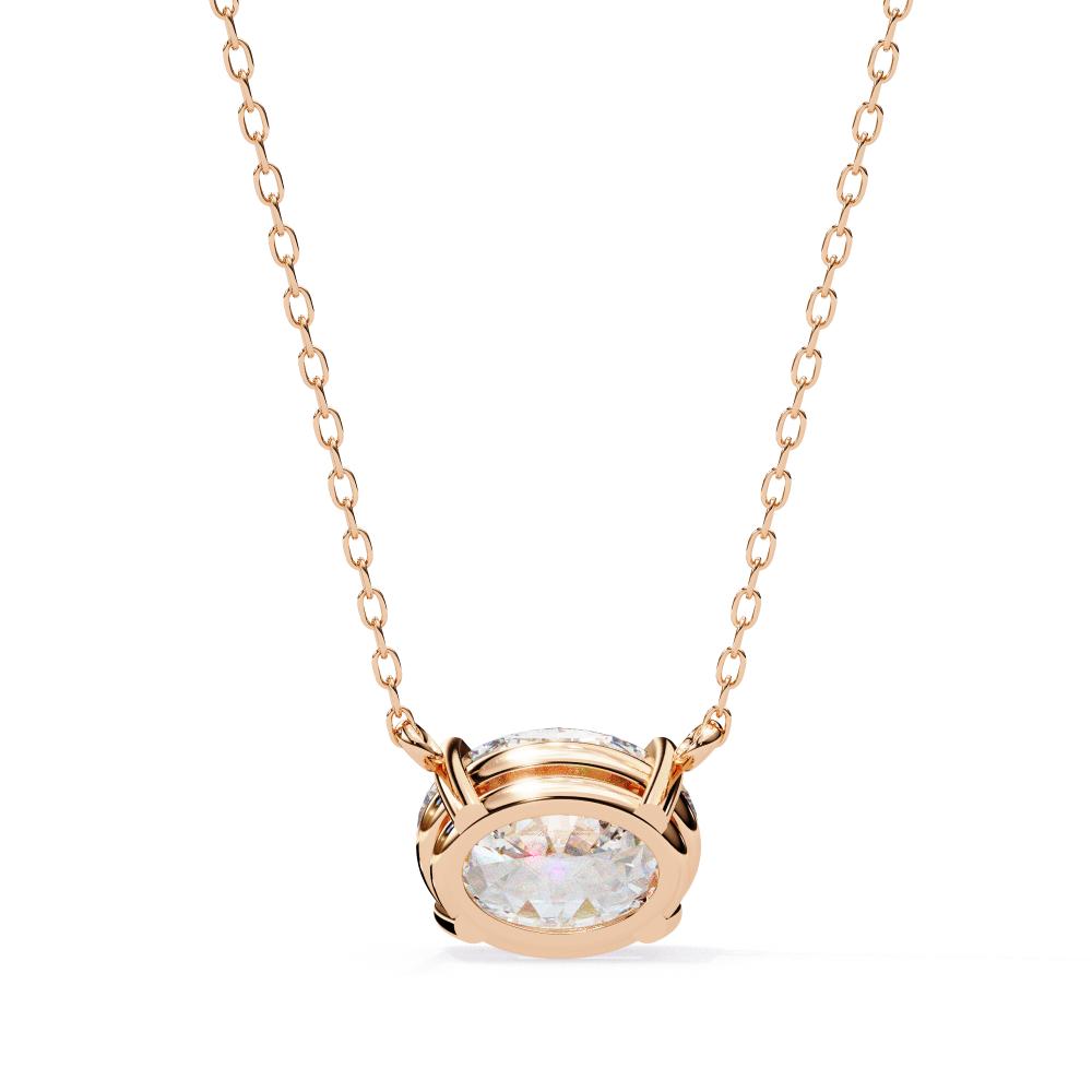 Elegant Oval Cut Diamond Solitaire Pendant in Gold