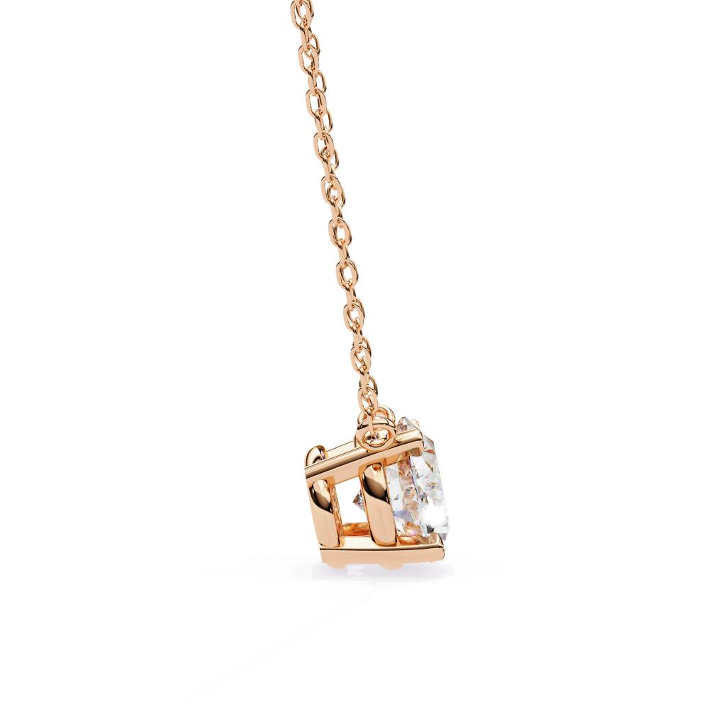 Elegant Oval Cut Diamond Solitaire Pendant in Gold