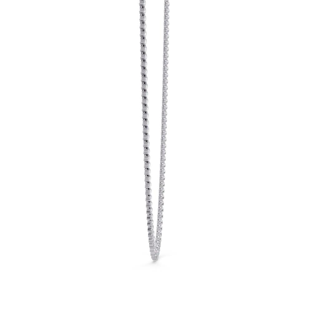 Silver diamond necklace on a white background