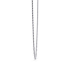 Silver diamond necklace on a white background