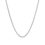Silver diamond necklace on a white background