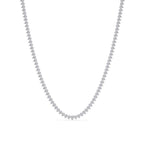 Silver stone necklace on a white background