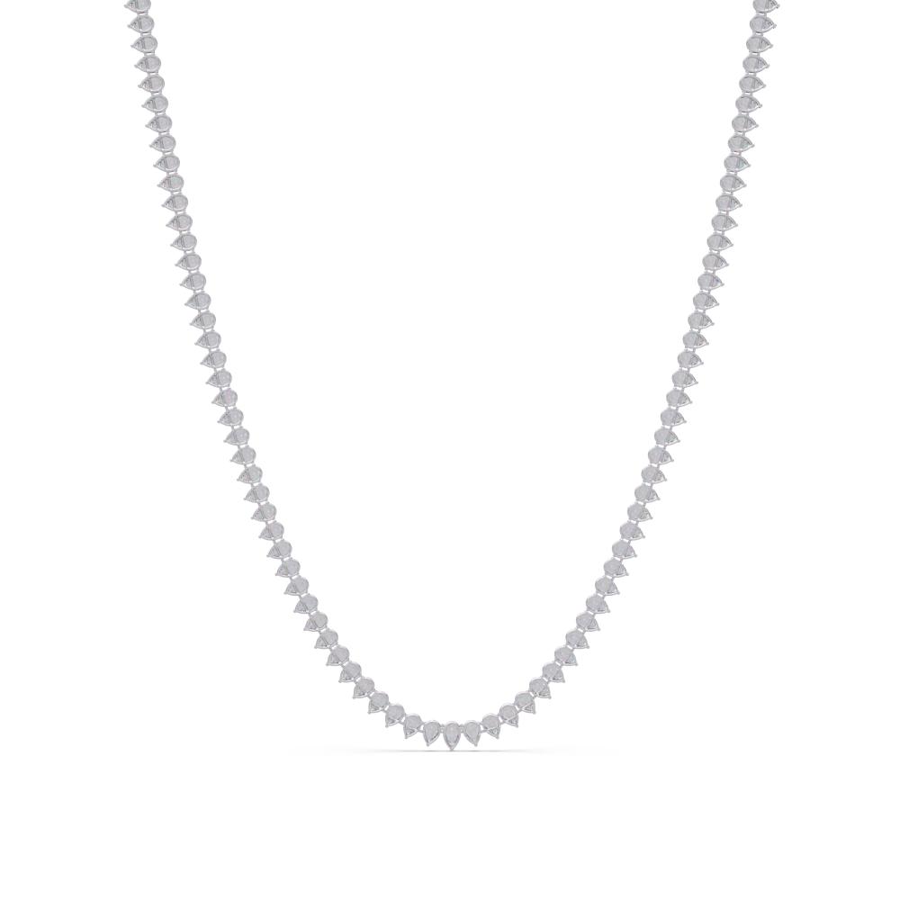 Silver stone necklace on a white background
