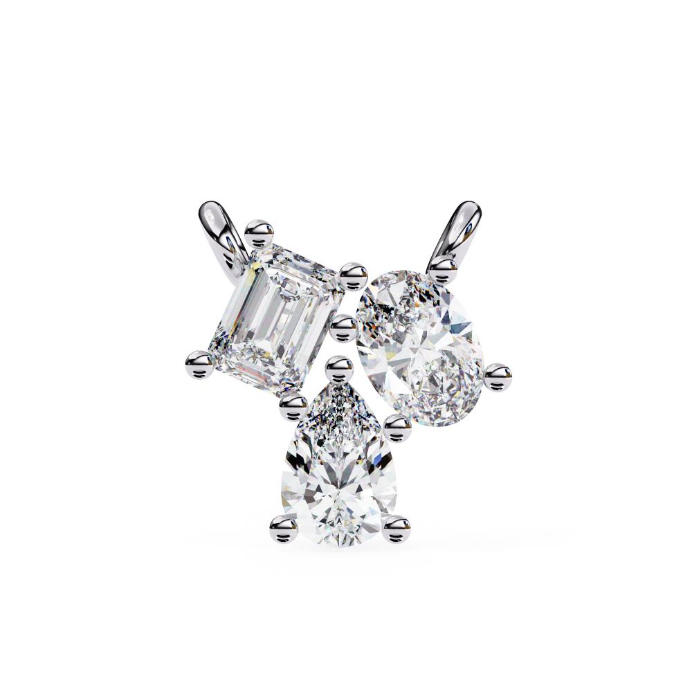 Diamond pendant multiple gemstones on a white background