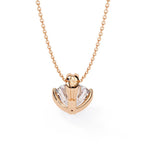 Beaded Prongs Round Diamond Solitaire Pendant in Gold