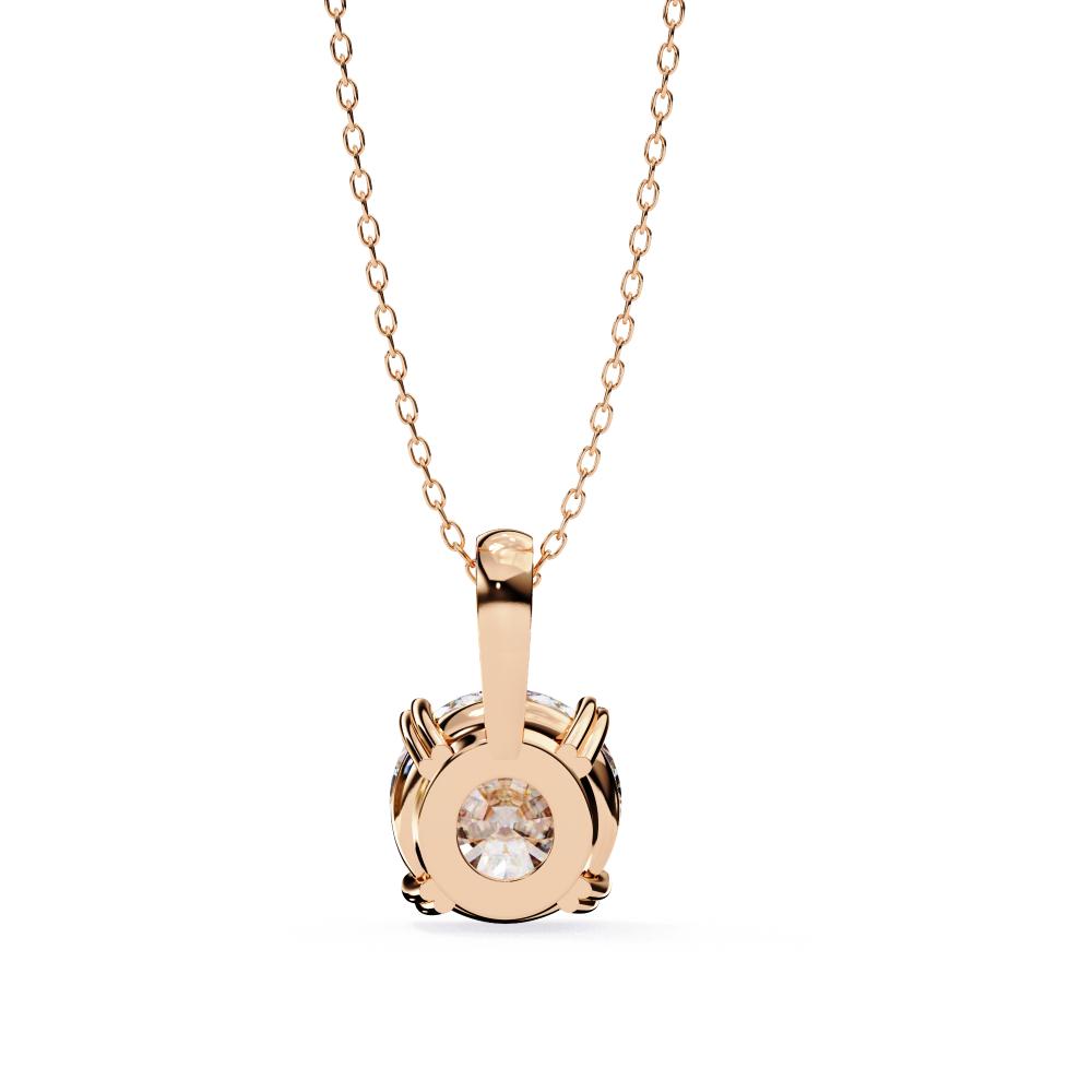 Classic Round Cut Diamond Solitaire Pendant in Gold