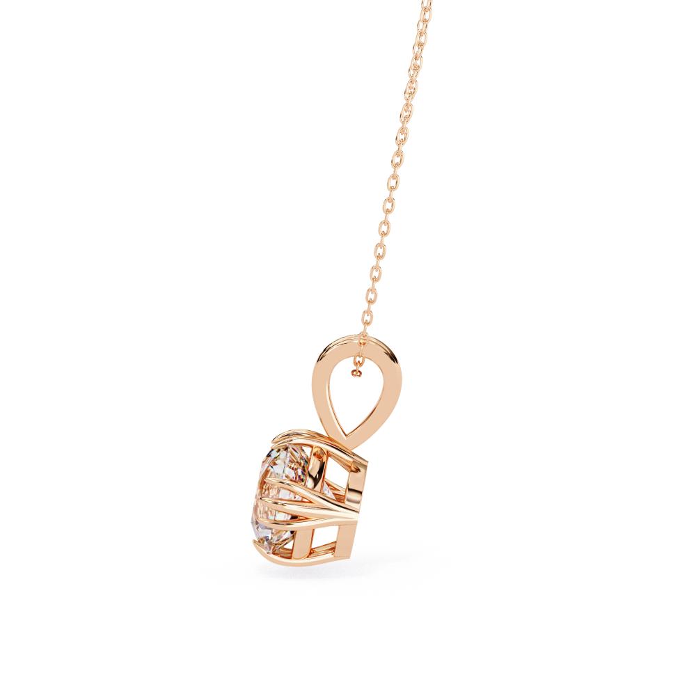 Sculpted Bail Round Diamond Solitaire Pendant in Gold