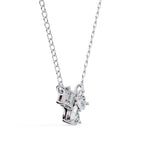 Silver Diamond necklace on a white background