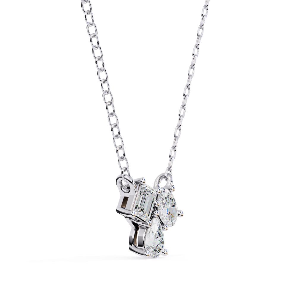 Silver Diamond necklace on a white background