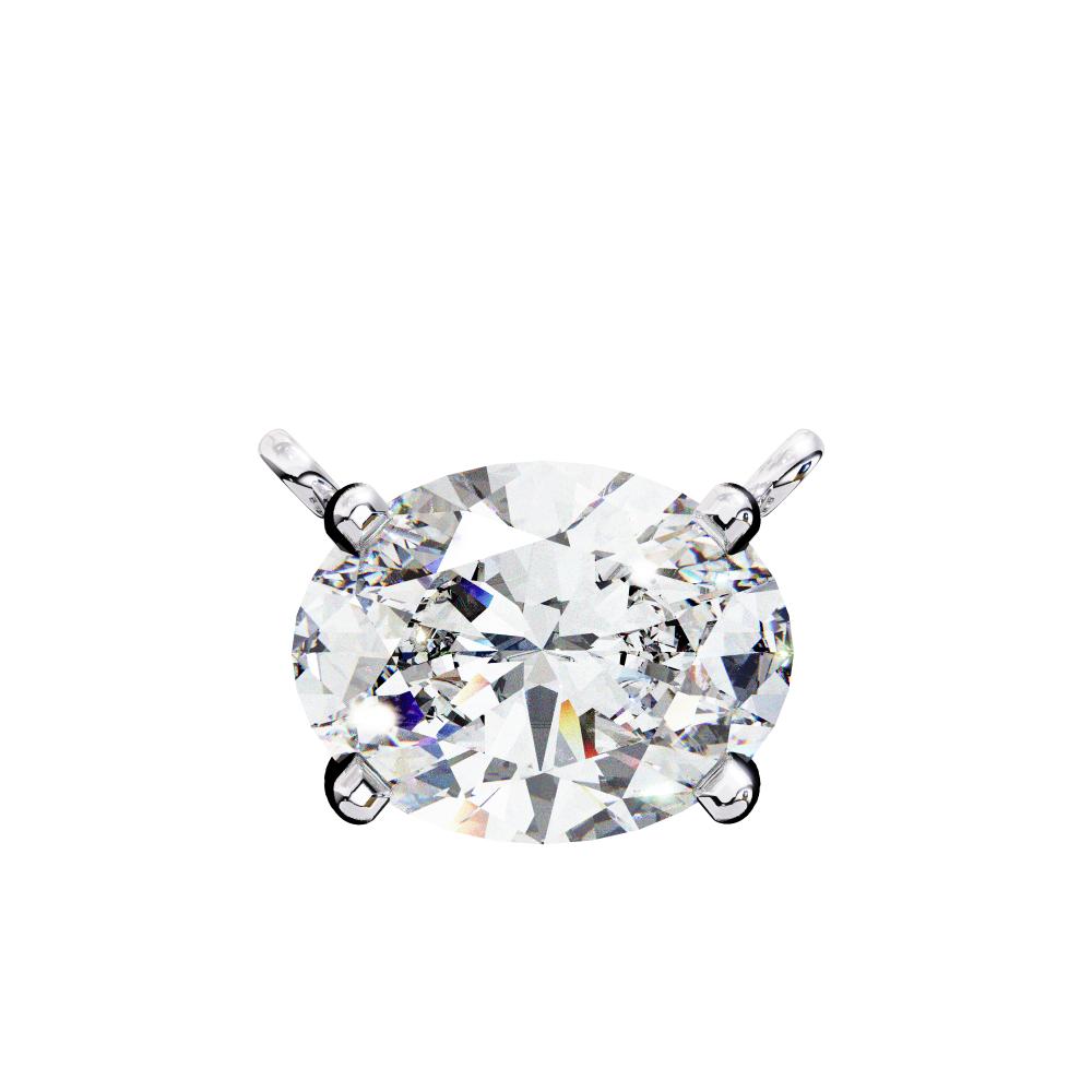 Elegant Oval Cut Diamond Solitaire Pendant in Gold