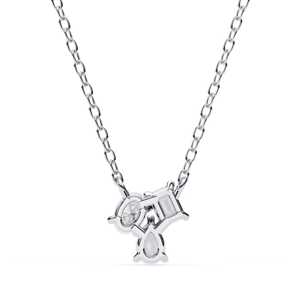 Silver necklace with a pendant on a white background